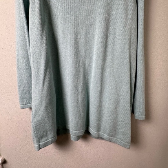 NWT J.Jill Pure Jill Boat Neck Wool Blend Sweater Tunic in lucite light blue 1X - Picture 8 of 14